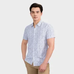 Men's White Printed Shirt Aristino Slim Fit ASS133AS3